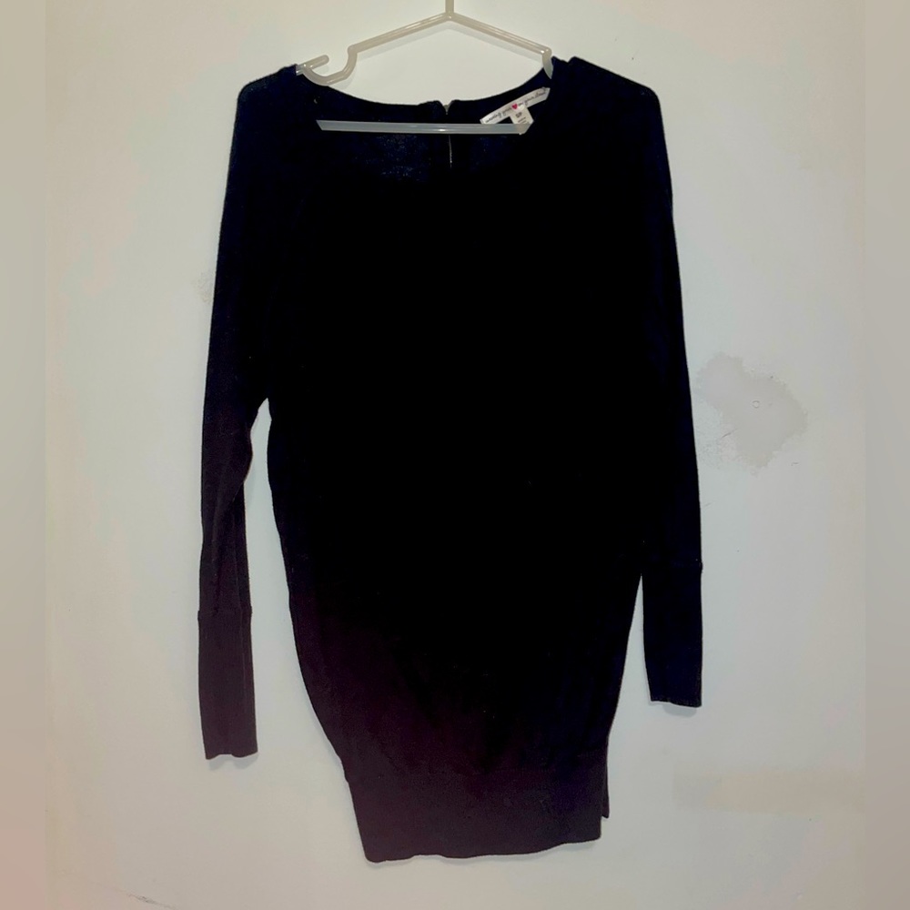 Black tunic length sweater